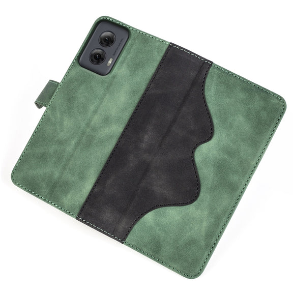 For Motolora Moto G Power 5G 2024 Stitching Horizontal Flip Leather Phone Case(Green)