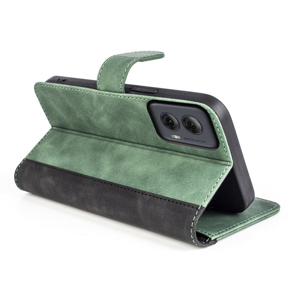 For Motolora Moto G Power 5G 2024 Stitching Horizontal Flip Leather Phone Case(Green)