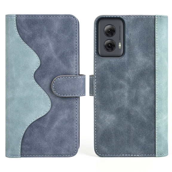 For Motolora Moto G Power 5G 2024 Stitching Horizontal Flip Leather Phone Case(Blue)