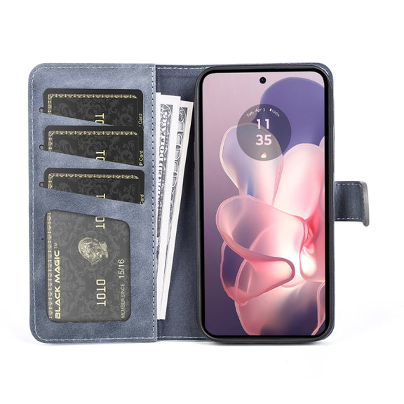 For Motolora Moto G Power 5G 2024 Stitching Horizontal Flip Leather Phone Case(Blue)