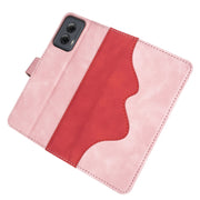 For Motolora Moto G Power 5G 2024 Stitching Horizontal Flip Leather Phone Case(Red)