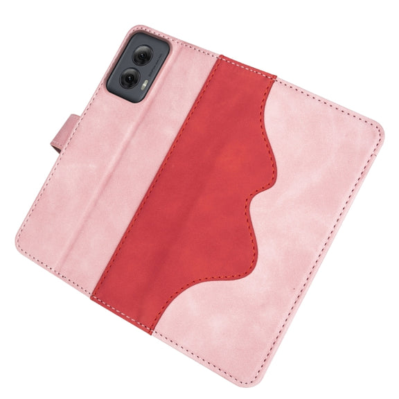 For Motolora Moto G Power 5G 2024 Stitching Horizontal Flip Leather Phone Case(Red)