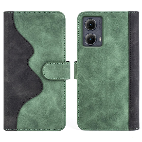 For Motolora Edge 5G 2024 Stitching Horizontal Flip Leather Phone Case(Green)