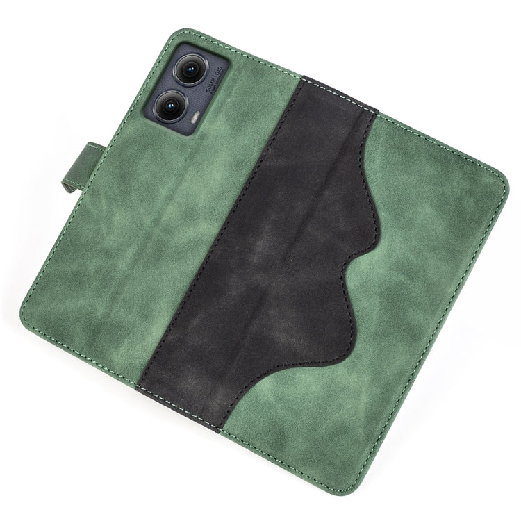 For Motolora Edge 5G 2024 Stitching Horizontal Flip Leather Phone Case(Green)
