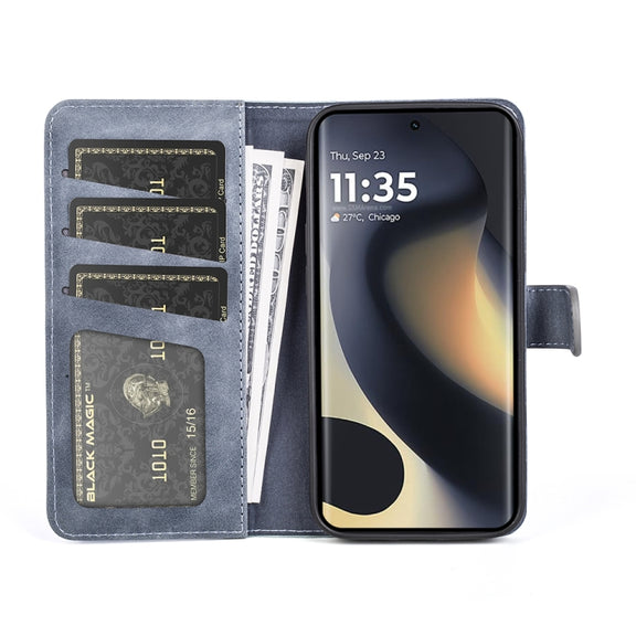 For Motolora Edge 5G 2024 Stitching Horizontal Flip Leather Phone Case(Blue)