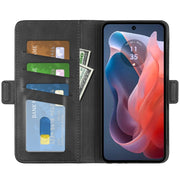 For Motorola Moto G Play 2024 Dual-side Magnetic Buckle Horizontal Flip Leather Phone Case(Black)