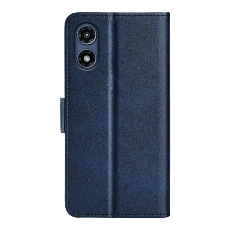 For Motorola Moto G Play 2024 Dual-side Magnetic Buckle Horizontal Flip Leather Phone Case(Dark Blue) - Motorola Cases by PMC Jewellery | Online Shopping South Africa | PMC Jewellery | Buy Now Pay Later Mobicred