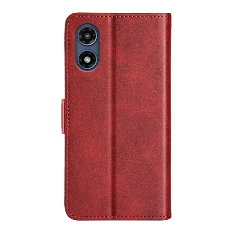 For Motorola Moto G Play 2024 Dual-side Magnetic Buckle Horizontal Flip Leather Phone Case(Red)