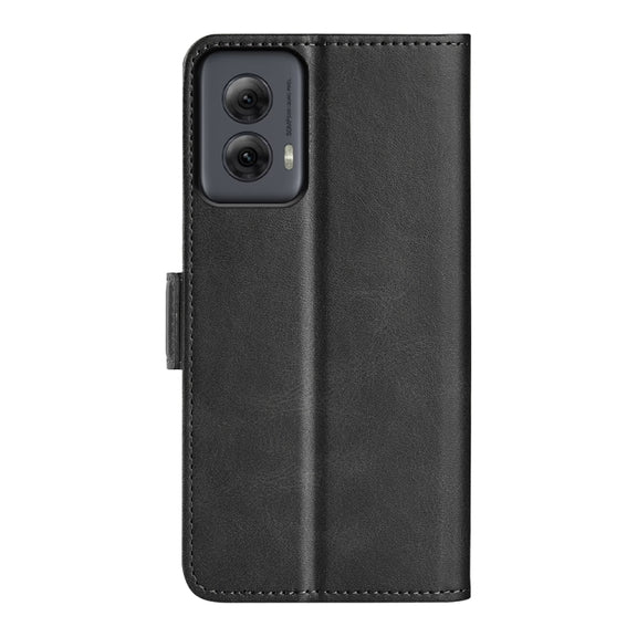 For Motorola Moto G Power 5G 2024 Dual-side Magnetic Buckle Horizontal Flip Leather Phone Case(Black)