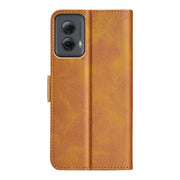 For Motorola Moto G Power 5G 2024 Dual-side Magnetic Buckle Horizontal Flip Leather Phone Case(Yellow)
