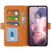For Motorola Moto G Power 5G 2024 Dual-side Magnetic Buckle Horizontal Flip Leather Phone Case(Yellow)