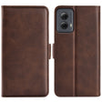 For Motorola Moto G Power 5G 2024 Dual-side Magnetic Buckle Horizontal Flip Leather Phone Case(Brown) - Motorola Cases by PMC Jewellery | Online Shopping South Africa | PMC Jewellery | Buy Now Pay Later Mobicred