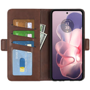 For Motorola Moto G Power 5G 2024 Dual-side Magnetic Buckle Horizontal Flip Leather Phone Case(Brown)