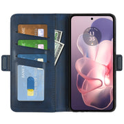 For Motorola Moto G Power 5G 2024 Dual-side Magnetic Buckle Horizontal Flip Leather Phone Case(Dark Blue)