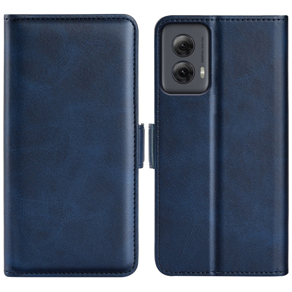 For Motorola Moto G Power 5G 2024 Dual-side Magnetic Buckle Horizontal Flip Leather Phone Case(Dark Blue)