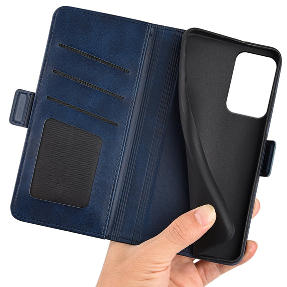 For Motorola Moto G Power 5G 2024 Dual-side Magnetic Buckle Horizontal Flip Leather Phone Case(Dark Blue)