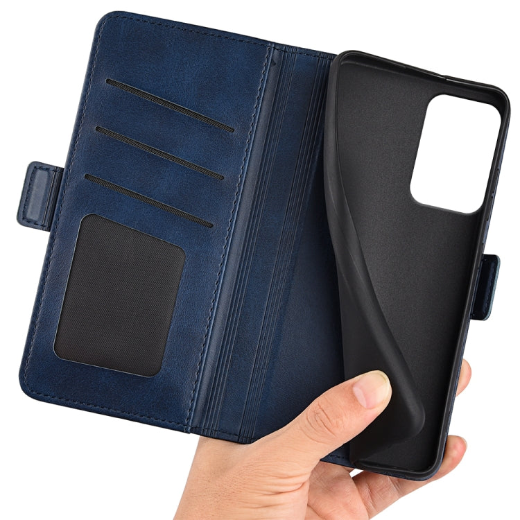 For Motorola Moto G Power 5G 2024 Dual-side Magnetic Buckle Horizontal Flip Leather Phone Case(Dark Blue)