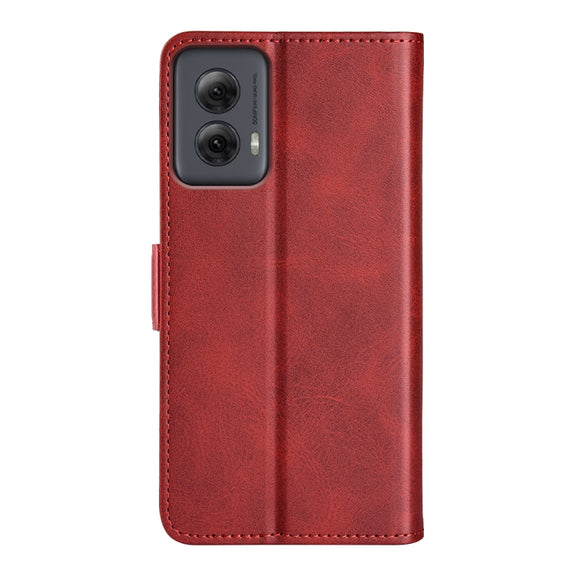 For Motorola Moto G Power 5G 2024 Dual-side Magnetic Buckle Horizontal Flip Leather Phone Case(Red)