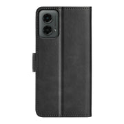 For Motorola Moto G 5G 2024 Dual-side Magnetic Buckle Horizontal Flip Leather Phone Case(Black)