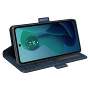For Motorola Moto G 5G 2024 Dual-side Magnetic Buckle Horizontal Flip Leather Phone Case(Dark Blue)