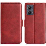 For Motorola Edge 5G 2024 Dual-side Magnetic Buckle Horizontal Flip Leather Phone Case(Red)