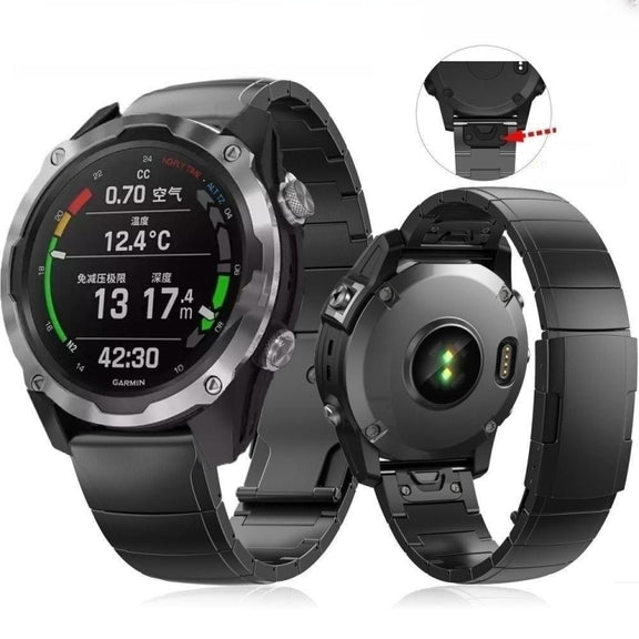 For Garmin Epix Pro 51mm 26mm Titanium Alloy Quick Release Watch Band(Black)