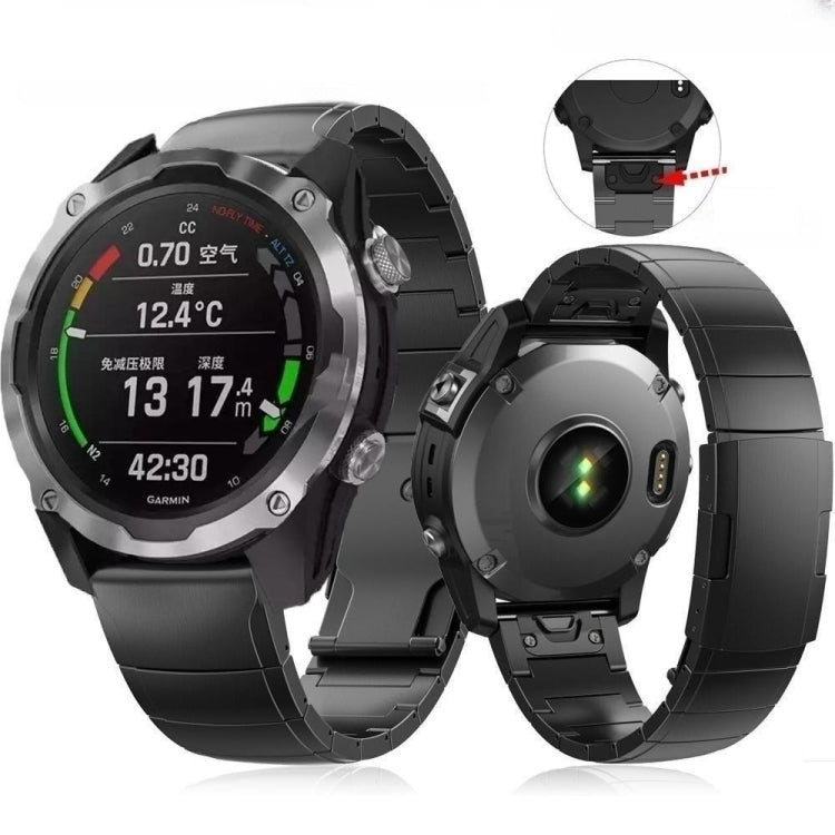 For Garmin Epix Pro 51mm 26mm Titanium Alloy Quick Release Watch Band(Black)