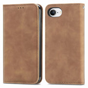 For iPhone 16e Retro Skin Feel Magnetic Flip Leather Phone Case(Brown)