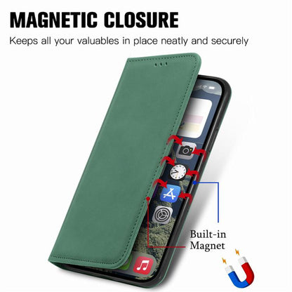 For iPhone 16e Retro Skin Feel Magnetic Flip Leather Phone Case(Green) - iPhone 16e Cases by PMC Jewellery | Online Shopping South Africa | PMC Jewellery | Buy Now Pay Later Mobicred