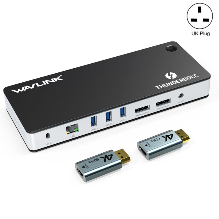 Wavlink UTD21H 60W Host Charging Thunderbolt 3 Docking Station 4K Dual Display 11 in 1 Ports, Plug:UK Plug - free shipping - PMc TechLife - Order now!