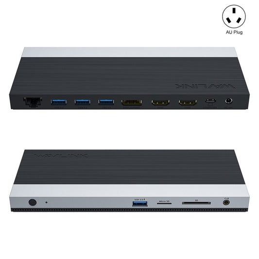 Wavlink UMD05 Display Port HDMI Port RJ45 Ethernet Triple Display MST Laptop Docking Station, Plug:AU Plug - free shipping - PMC Jewellery - Order now!