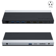 Wavlink UMD05 Display Port HDMI Port RJ45 Ethernet Triple Display MST Laptop Docking Station, Plug:AU Plug