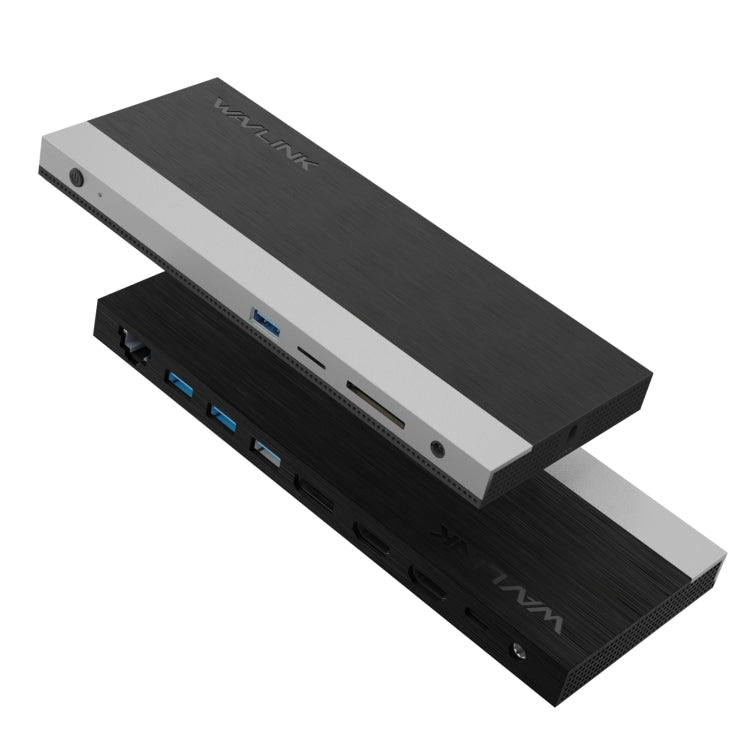 Wavlink UMD05 Display Port HDMI Port RJ45 Ethernet Triple Display MST Laptop Docking Station, Plug:AU Plug