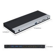 Wavlink UMD05 Display Port HDMI Port RJ45 Ethernet Triple Display MST Laptop Docking Station, Plug:US Plug