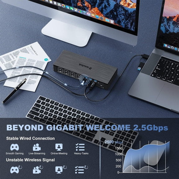 Wavlink UG69PD8 100W PD 18 in 1 Type-C Dock Compatible Type-C Universal Docking Station, Plug:US Plug