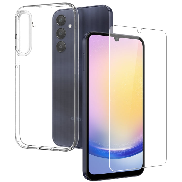 For Samsung Galaxy A25 5G NORTHJO Transparent TPU Phone Case with Tempered Glass Film(Transparent) - Galaxy Phone Cases by NORTHJO | Online Shopping South Africa | PMC TechLife