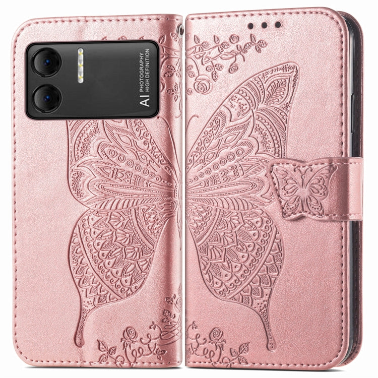 For DOOGEE X98 Pro / X98 Butterfly Love Flower Embossed Leather Phone Case(Rose Gold) - Doogee Cases by PMC TechLife | Online Shopping South Africa | PMC TechLife | Buy Now Pay Later Mobicred