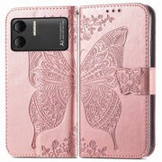 For DOOGEE X98 Pro / X98 Butterfly Love Flower Embossed Leather Phone Case(Rose Gold)