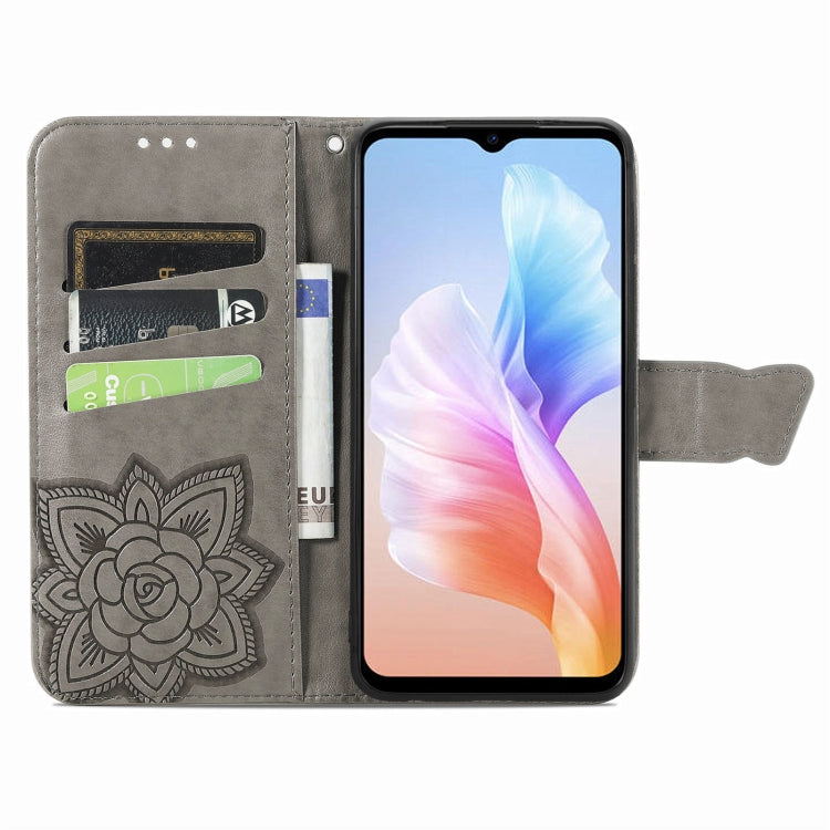 For DOOGEE X98 Pro / X98 Butterfly Love Flower Embossed Leather Phone Case(Grey) - Doogee Cases by PMC TechLife | Online Shopping South Africa | PMC TechLife | Buy Now Pay Later Mobicred
