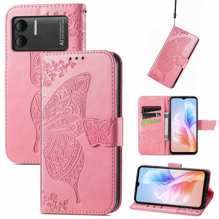For DOOGEE X98 Pro / X98 Butterfly Love Flower Embossed Leather Phone Case(Pink) - Doogee Cases by PMC TechLife | Online Shopping South Africa | PMC TechLife | Buy Now Pay Later Mobicred
