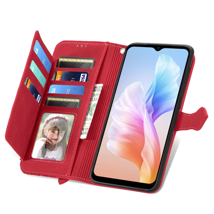 For DOOGEE X98 Pro / X98 Embossed Flower Zipper Leather Phone Case(Red) - Doogee Cases by PMC TechLife | Online Shopping South Africa | PMC TechLife | Buy Now Pay Later Mobicred