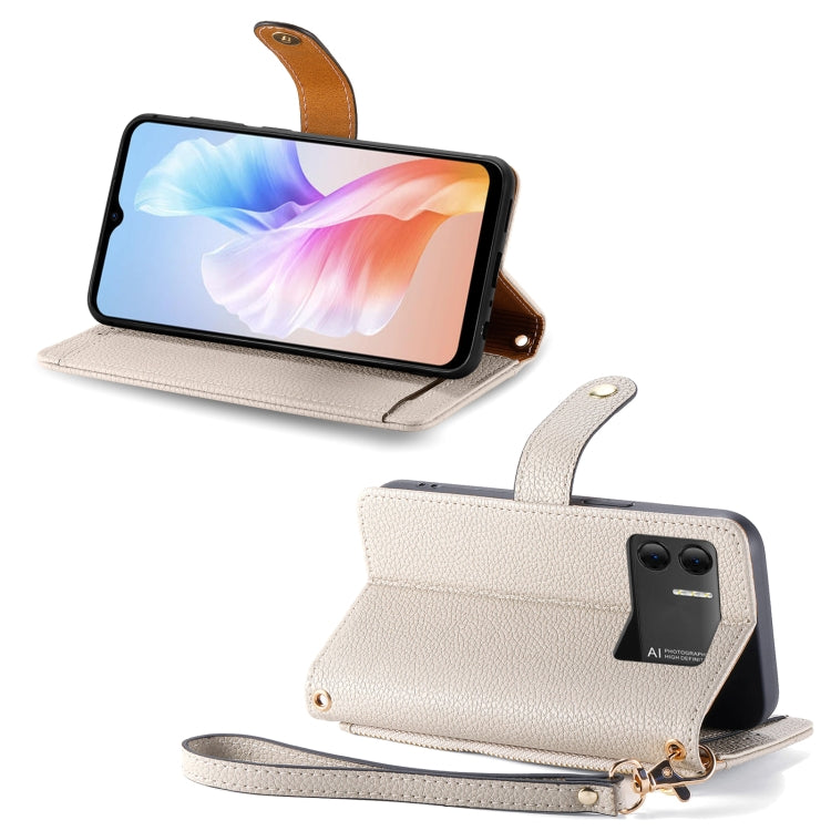 For DOOGEE X98 Pro / X98 Love Zipper Lanyard Leather Phone Case(White) - Doogee Cases by PMC TechLife | Online Shopping South Africa | PMC TechLife | Buy Now Pay Later Mobicred