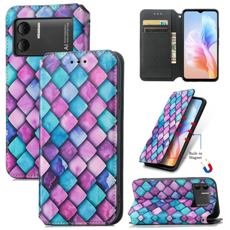 For DOOGEE X98 Pro / X98 CaseNeo Colorful Magnetic Leather Phone Case(Purple Scales) - Doogee Cases by PMC TechLife | Online Shopping South Africa | PMC TechLife | Buy Now Pay Later Mobicred