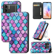 For DOOGEE X98 Pro / X98 CaseNeo Colorful Magnetic Leather Phone Case(Purple Scales)