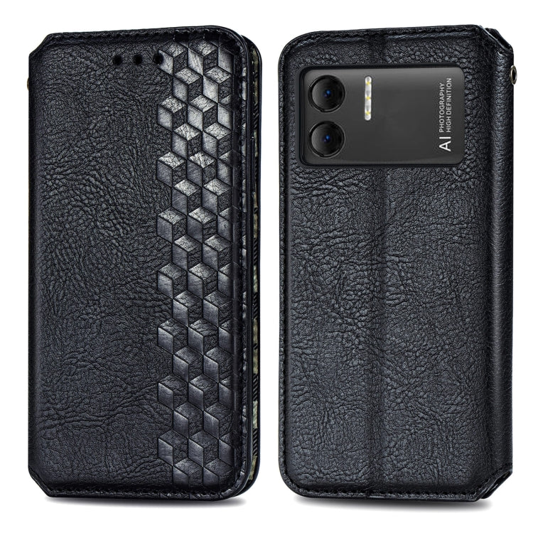 For DOOGEE X98 Pro / X98 Cubic Grid Pressed Magnetic Leather Phone Case(Black) - Doogee Cases by PMC TechLife | Online Shopping South Africa | PMC TechLife | Buy Now Pay Later Mobicred