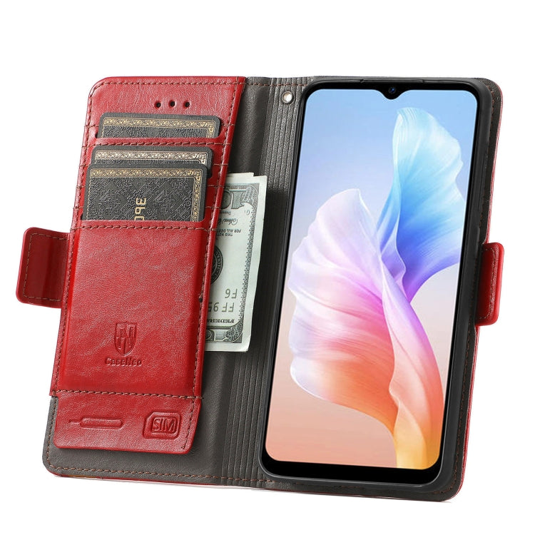 For DOOGEE X98 Pro / X98 CaseNeo Splicing Dual Magnetic Buckle Leather Phone Case(Red) - free shipping - PMC TechLife - Order now!