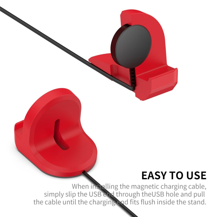 For Samsung Galaxy Watch6 / Watch6 Classic / Watch5 / Watch5 Pro JUNSUNMAY Silicone Charger Stand Non-Slip Base(Red) - free shipping - PMC TechLife - Order now!