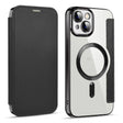 For iPhone 15 Plus Shield MagSafe RFID Anti-theft Leather Phone Case(Black) - iPhone 15 Plus Cases by PMC TechLife | Online Shopping South Africa | PMC TechLife | Buy Now Pay Later Mobicred