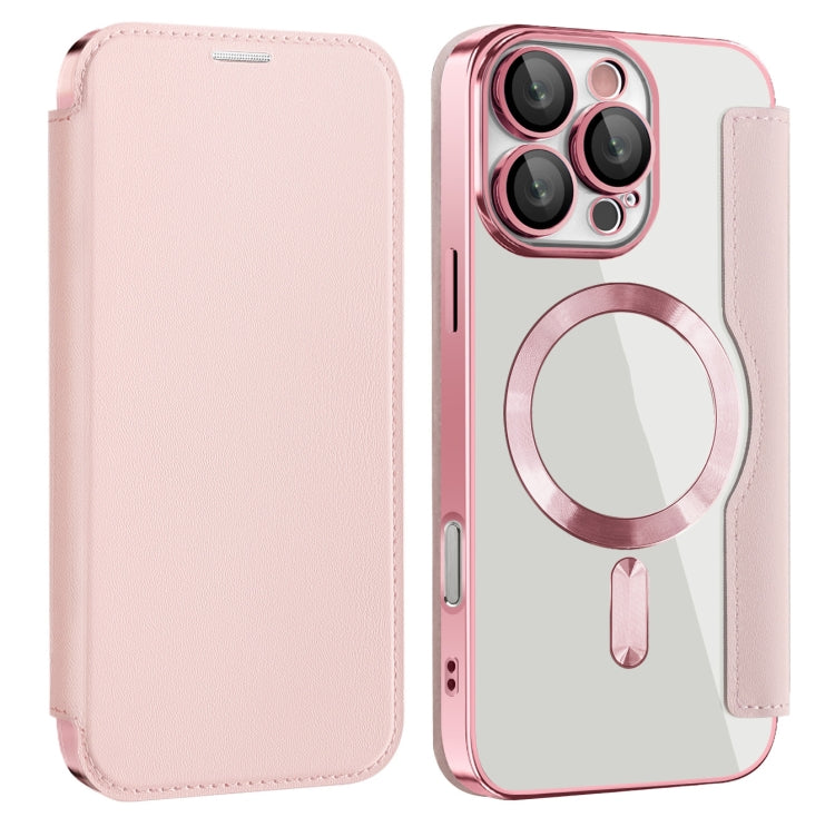 For iPhone 16 Pro Max Magnetic MagSafe RFID Anti-theft Leather Phone Case(Pink) - iPhone 16 Pro Max Cases by PMC TechLife | Online Shopping South Africa | PMC TechLife | Buy Now Pay Later Mobicred