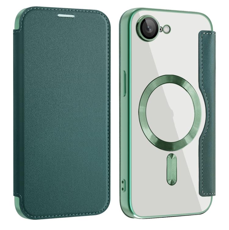 For iPhone 16e Shield MagSafe RFID Anti-theft Leather Phone Case(Green) - iPhone 16e Cases by PMC TechLife | Online Shopping South Africa | PMC TechLife | Buy Now Pay Later Mobicred